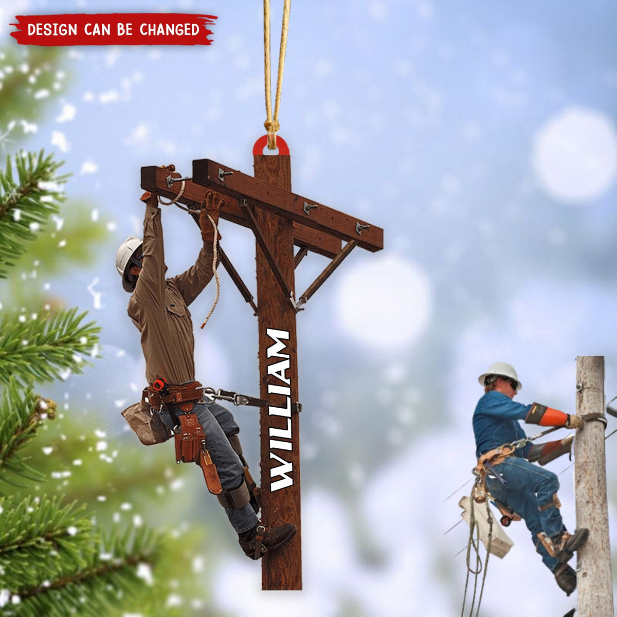 Personalized Lineman Ornament, Gift For Lineman-2024 New Release
