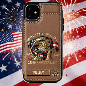 America 250Th Anniversary Personalized Wallet Phone Case