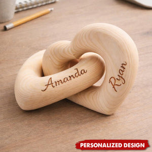 Personalized Infinity Heart Wood Sculpture-Valentine’s Day Gift
