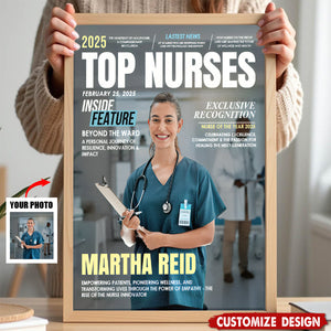 Personalized Top Nurses Magazine Cover Poster - Nurses Appreciate Gift