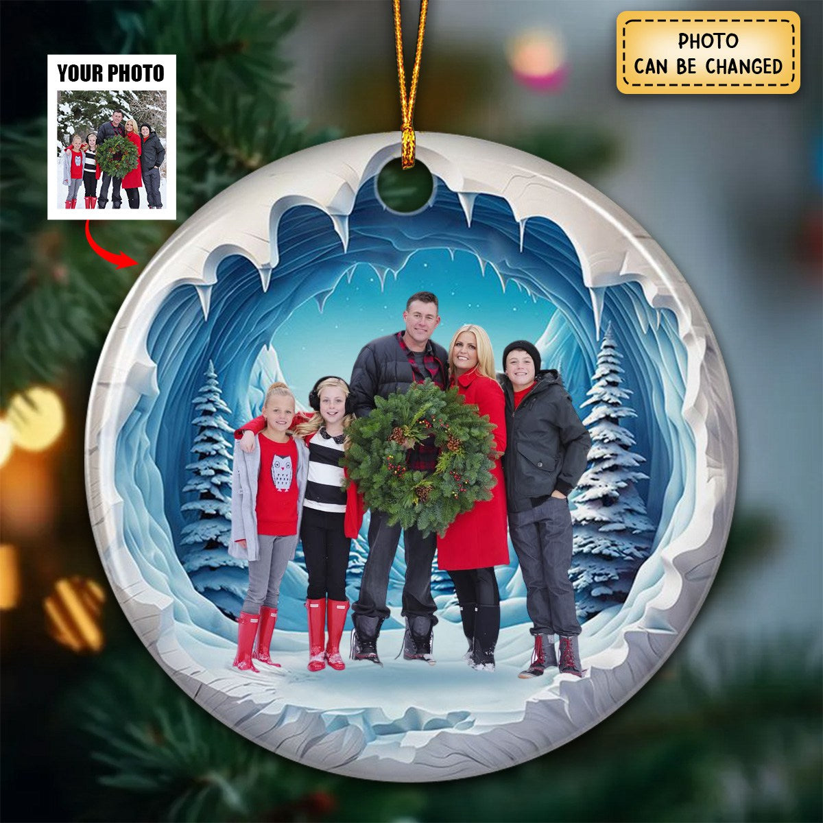 Family Photo Personalized Ceramic Ornament - New Release
