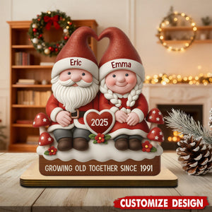 Personalised Wooden Cuople Xmas Plaque - Gift For Couple