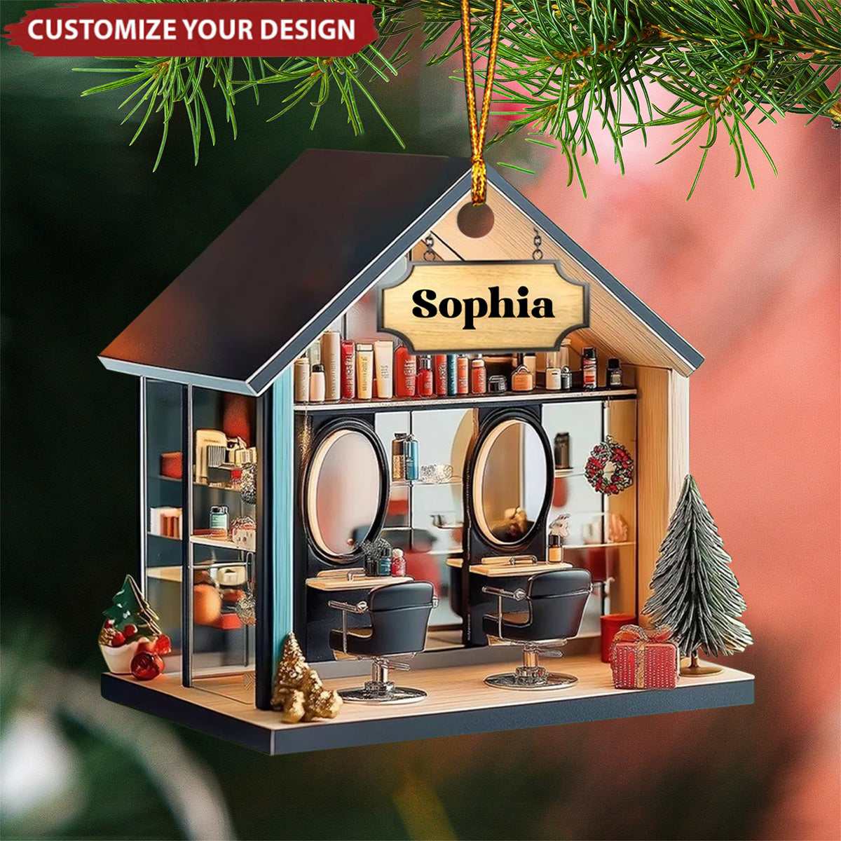 Personalized Hair Salon Christmas Ornament Gift For Hairdresser - 2024 New Release