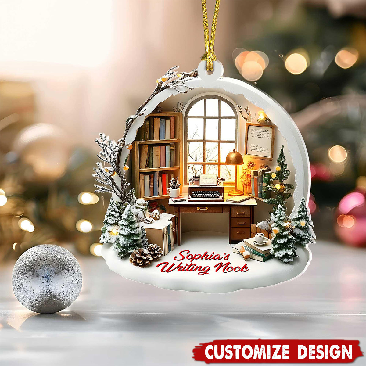Personalized Writing Corner Ornament Gift for writers-2024 New Release