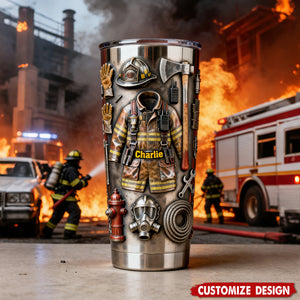 Proud Firefighter - Personalized Firefighter Tumbler