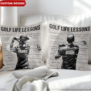 Gift For Golf Lovers-Personalized Golf Life Lessons Pillow-2024 New Release