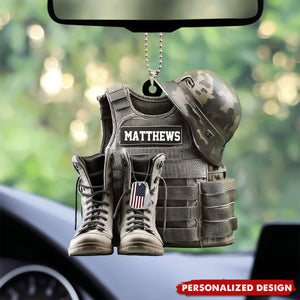 Personalized Veteran Military Christmas Ornament-Gift For Dad Grandpa