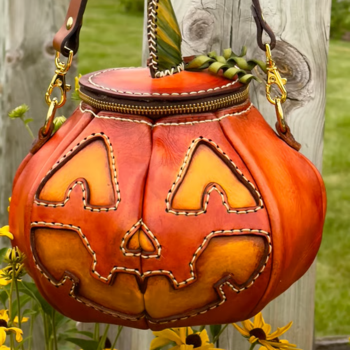 The Great Purely handmade leather Pumpkin Bag