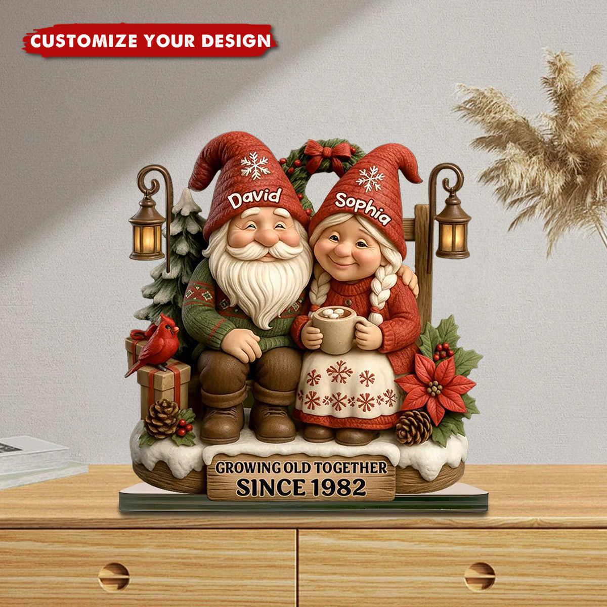 Personalized Growing Old Together Wooden Plaque