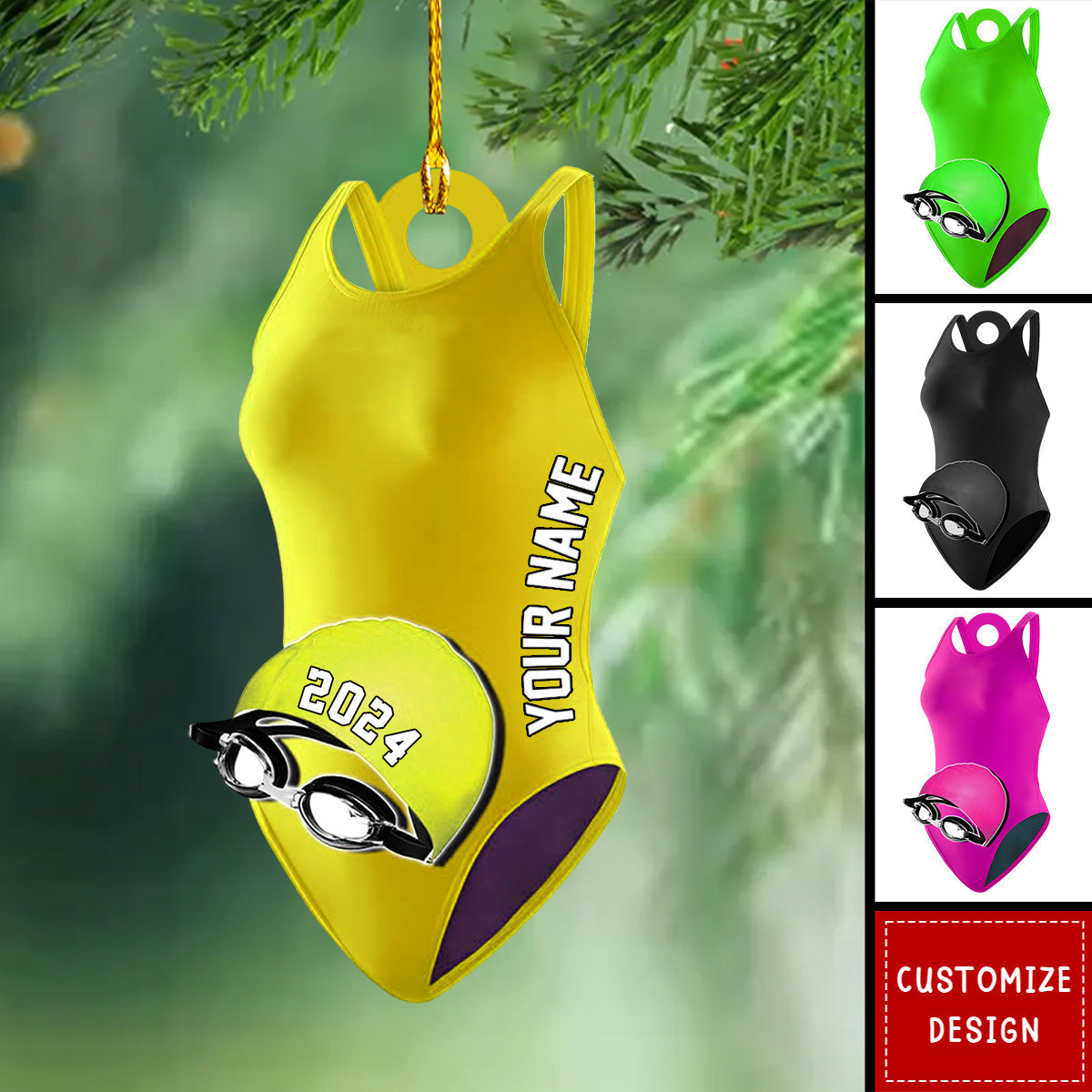 Personalized Swimmer Accessories Ornaments Gift For Swimmer - 2024 New Release