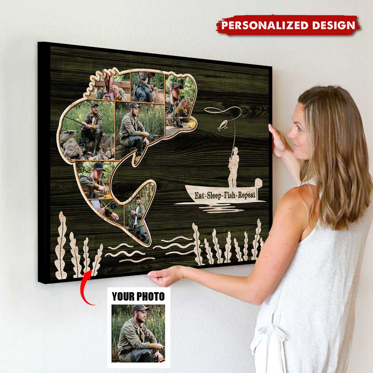 Bass Fish Photo-Personalized Poster-Gift For Fishing Lover