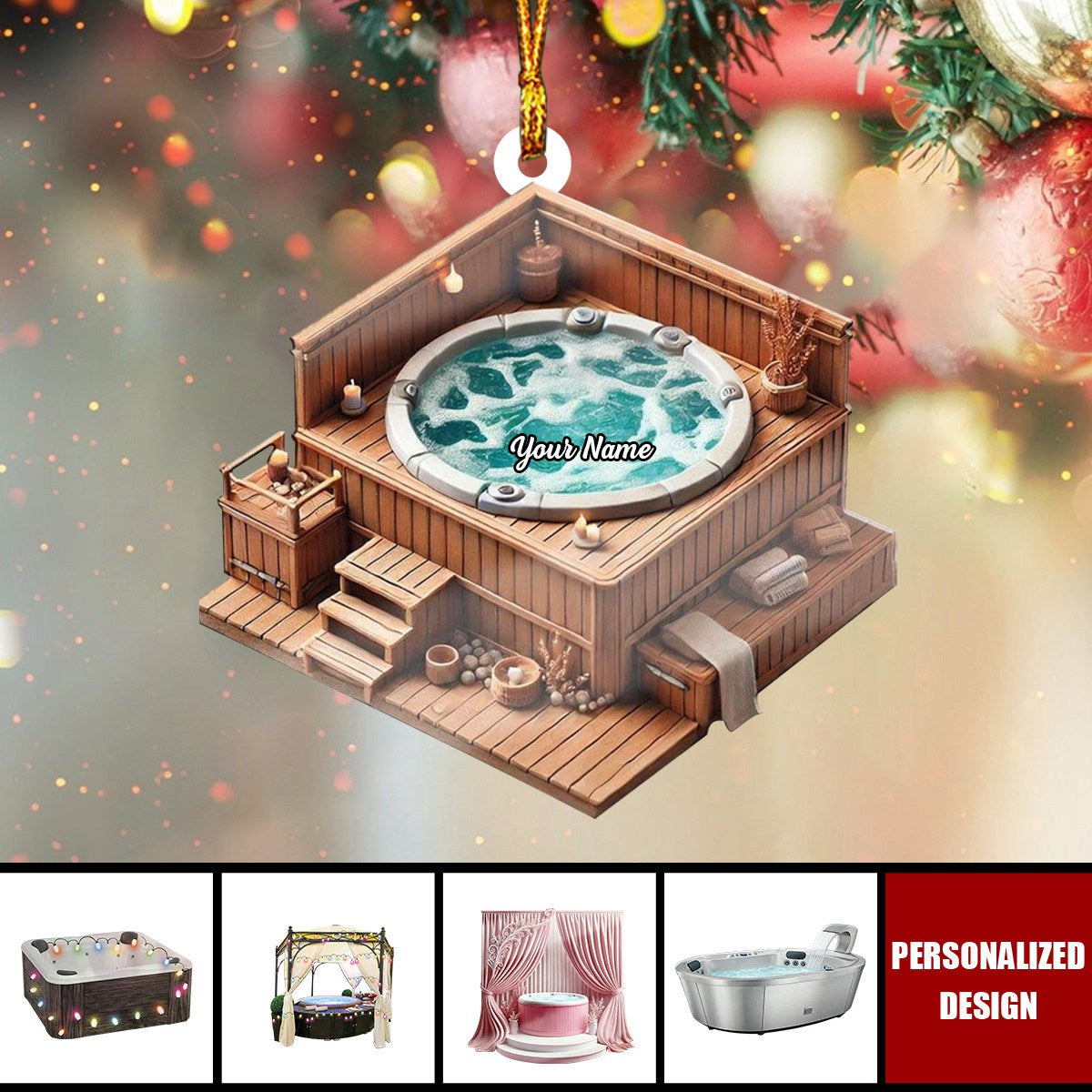 Personalized Hot Tub Spa Swimming Pool Christmas Ornament-Gifts For Spa Lovers-2024 New Release