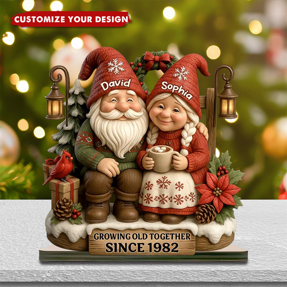Personalized Growing Old Together Wooden Plaque