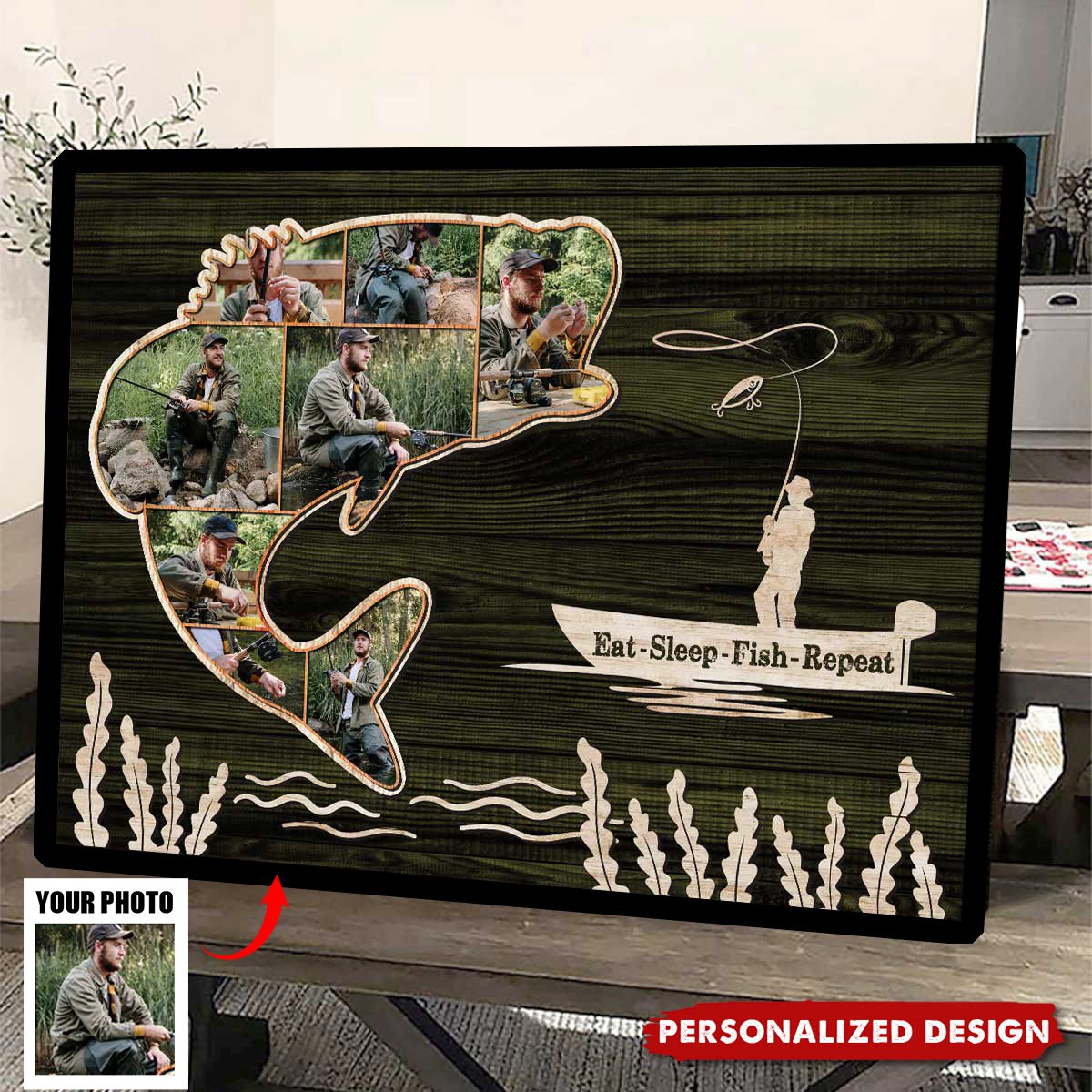 Bass Fish Photo-Personalized Poster-Gift For Fishing Lover