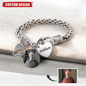 Personalized Angel Wing Memorial Bracelet-Sympathy Gift For Friend Or Family