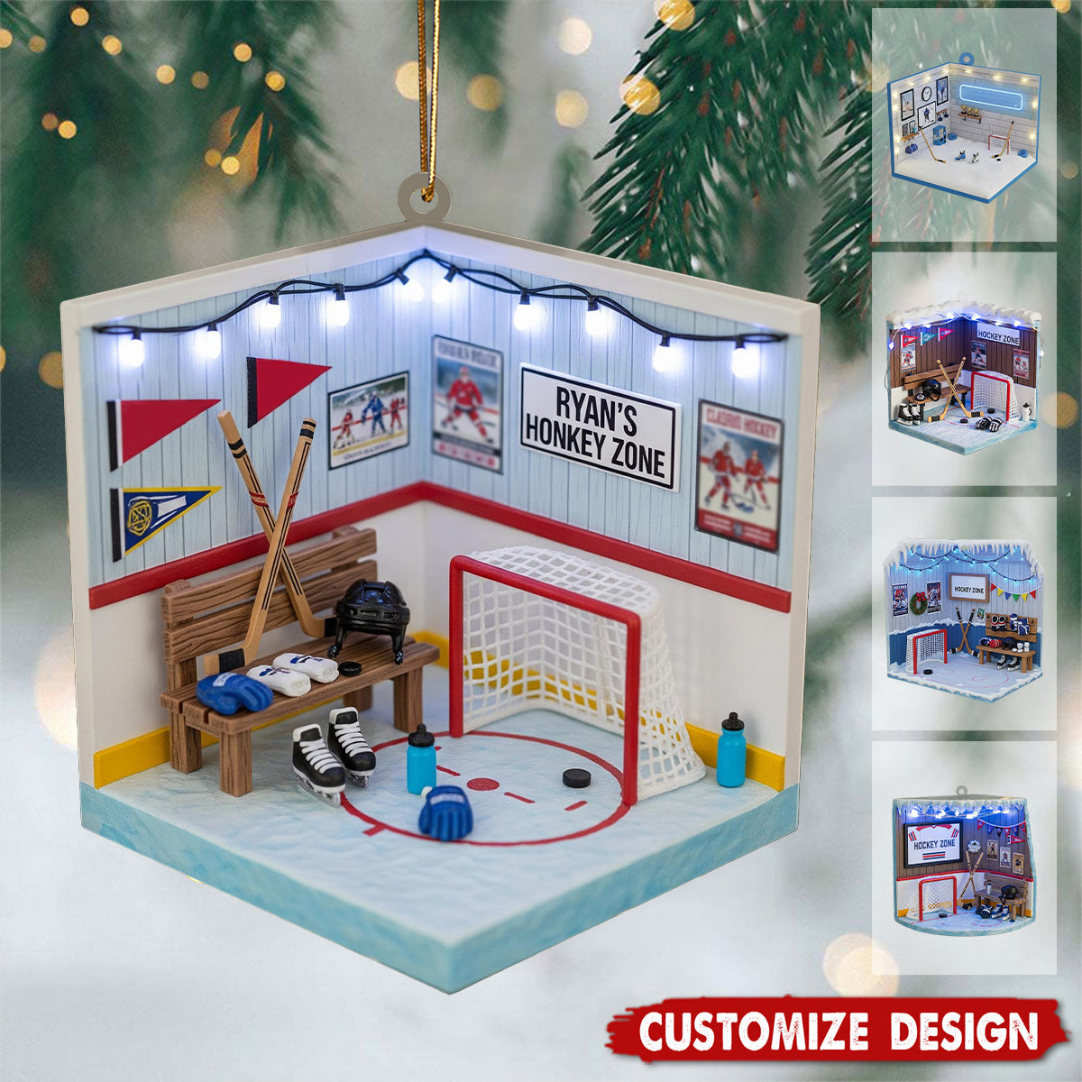 Personalized Hockey Ornament-Hockey Sport Gifts