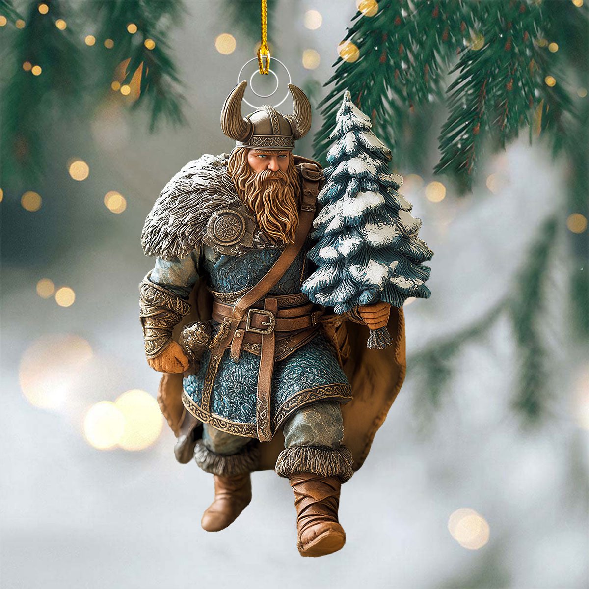 Viking Warrior Christmas Ornament - Gift for Viking Lovers