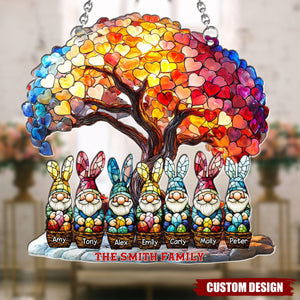 Happy Easter - Personalized Family Window Hanging Suncatcher Ornament