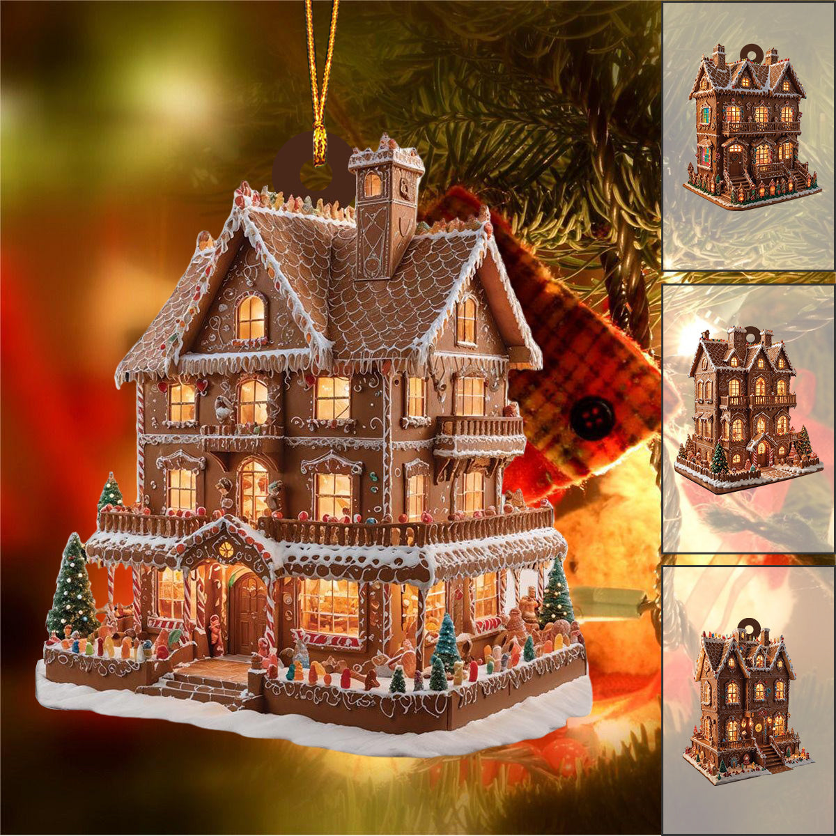 Christmas Houses Gingerbread Ornament-2024 New Release