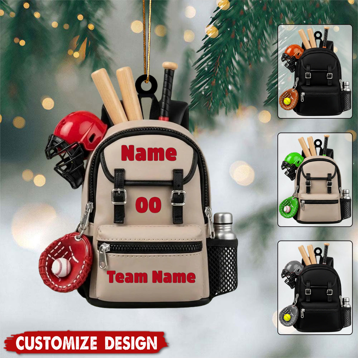 Personalized Baseball Softball Ornament - Gift For Baseball Softball Lovers