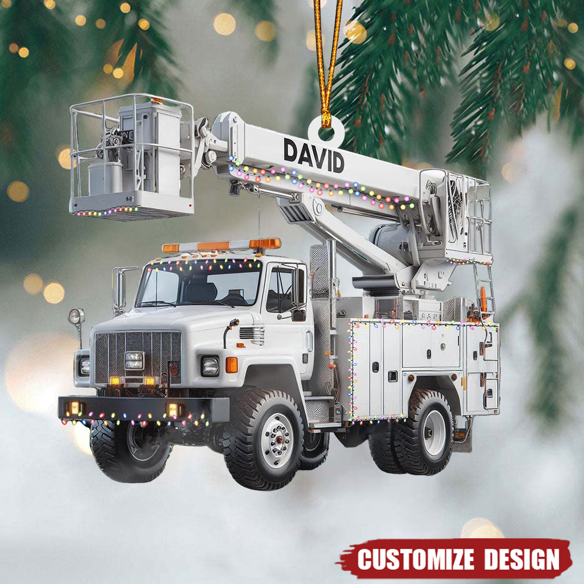 Personalized Lineman truck Ornament -Gift For Lineman - New Release