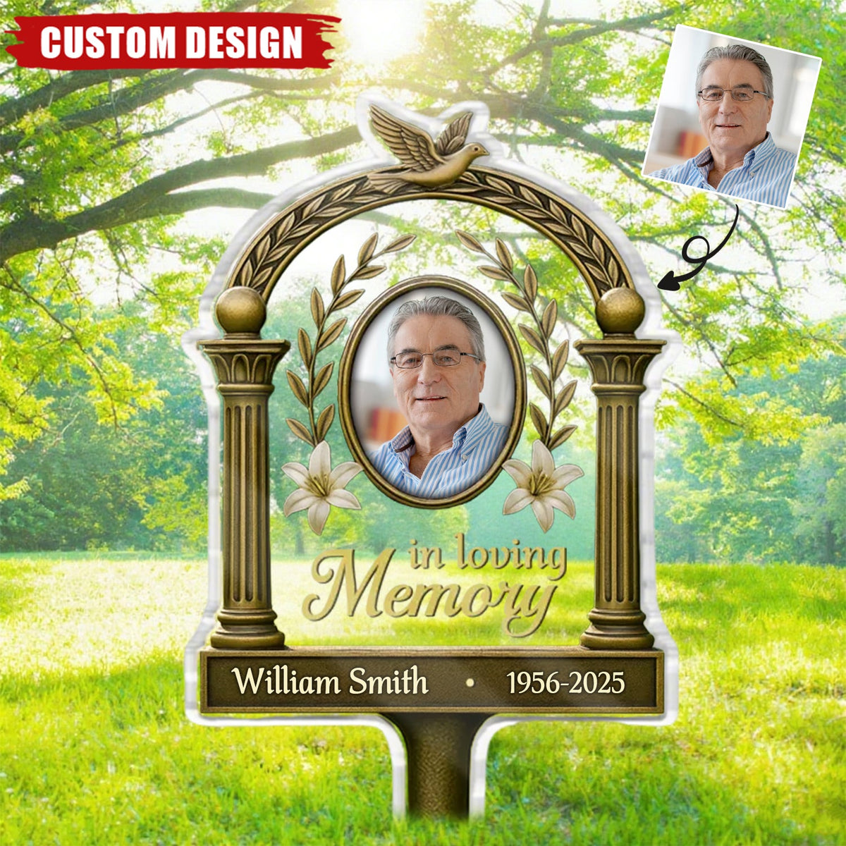 Carried In My Heart - Memorial Personalized Acrylic Garden Stake - Sympathy Gift For Family Members