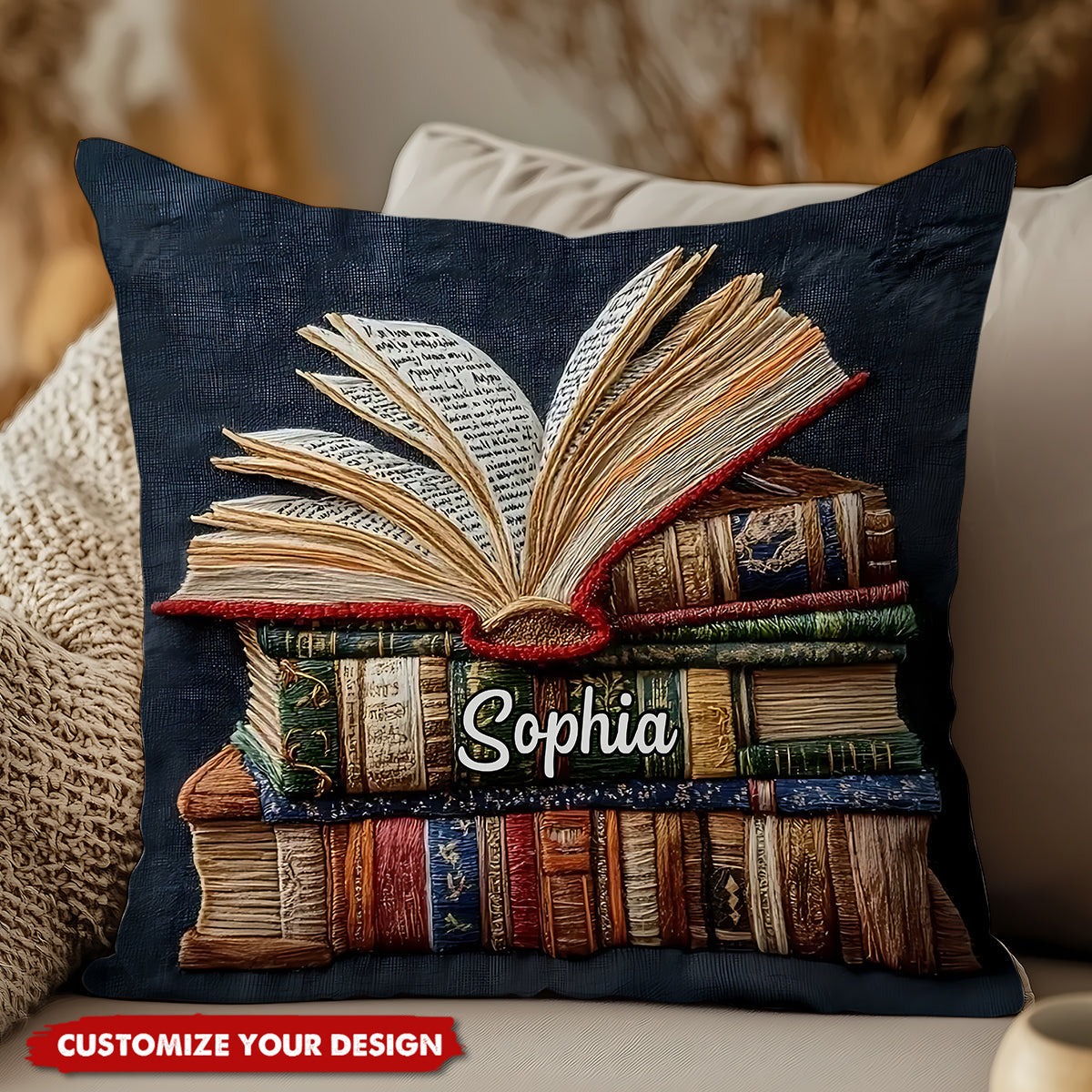 Love Books - Personalized Book Throw Pillow