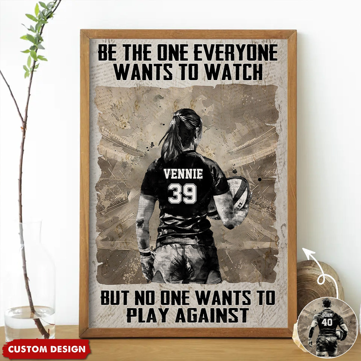 New Release Personalized Boy Girl Rugby Poster