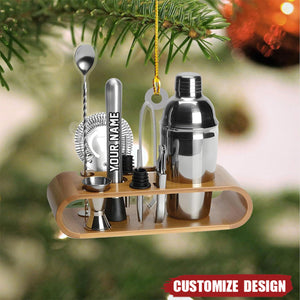 Personalized Bartender Acrylic Christmas Ornament Gift For Bartender -  New Release