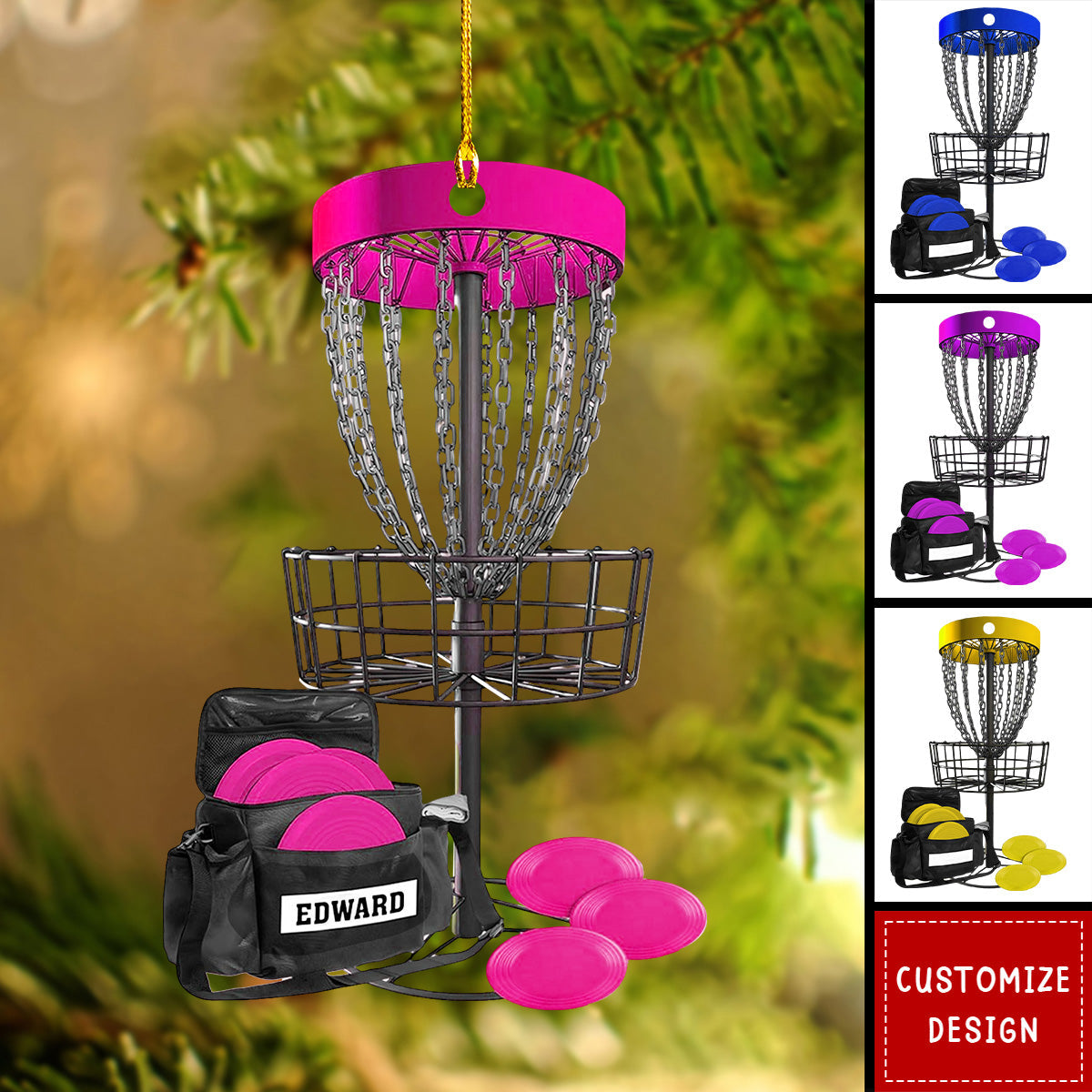 Personalized Disc Golf Christmas Ornament Gift for Disc Golf Lover - New Release