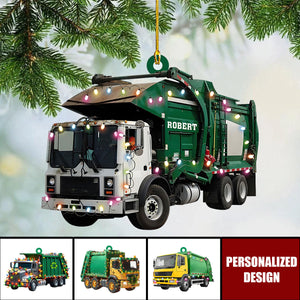 Personalized Garbage Truck Ornament-Gift for Sanitation Workers, Waste Management Staff, Truck Drivers