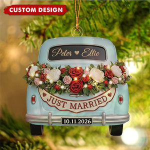 Personalized First Christmas Married Ornament, Mr Mrs Xmas Ornament