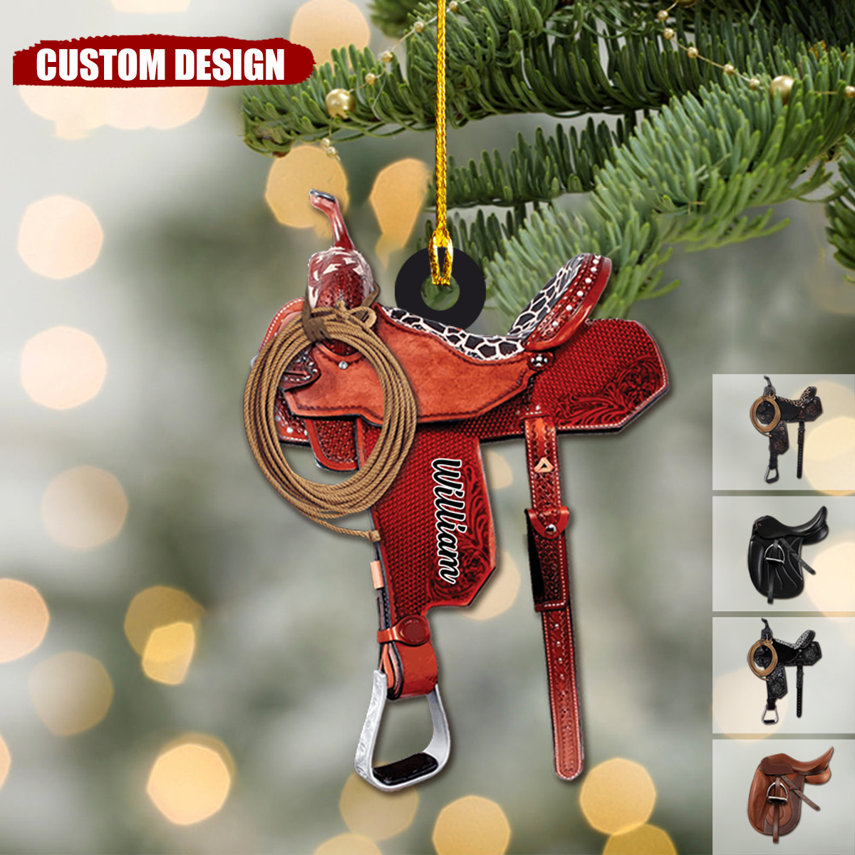 New Release Personalized Horse Saddle Christmas Ornament-Gifts For Horse Lover