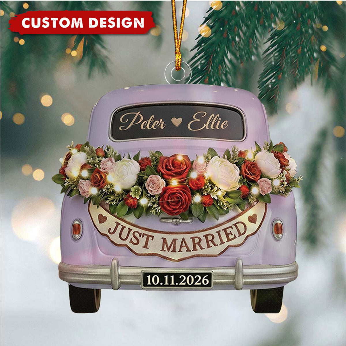 Personalized First Christmas Married Ornament, Mr Mrs Xmas Ornament