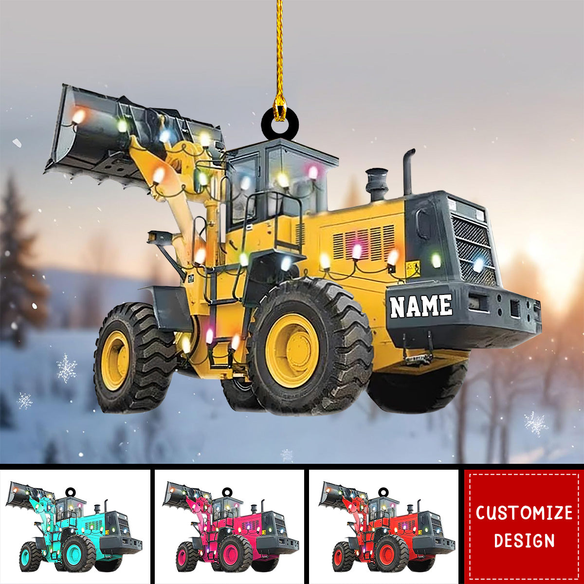 Personalized Bulldozer Christmas Ornaments Gift For Heavy Equipment Lovers - New Release