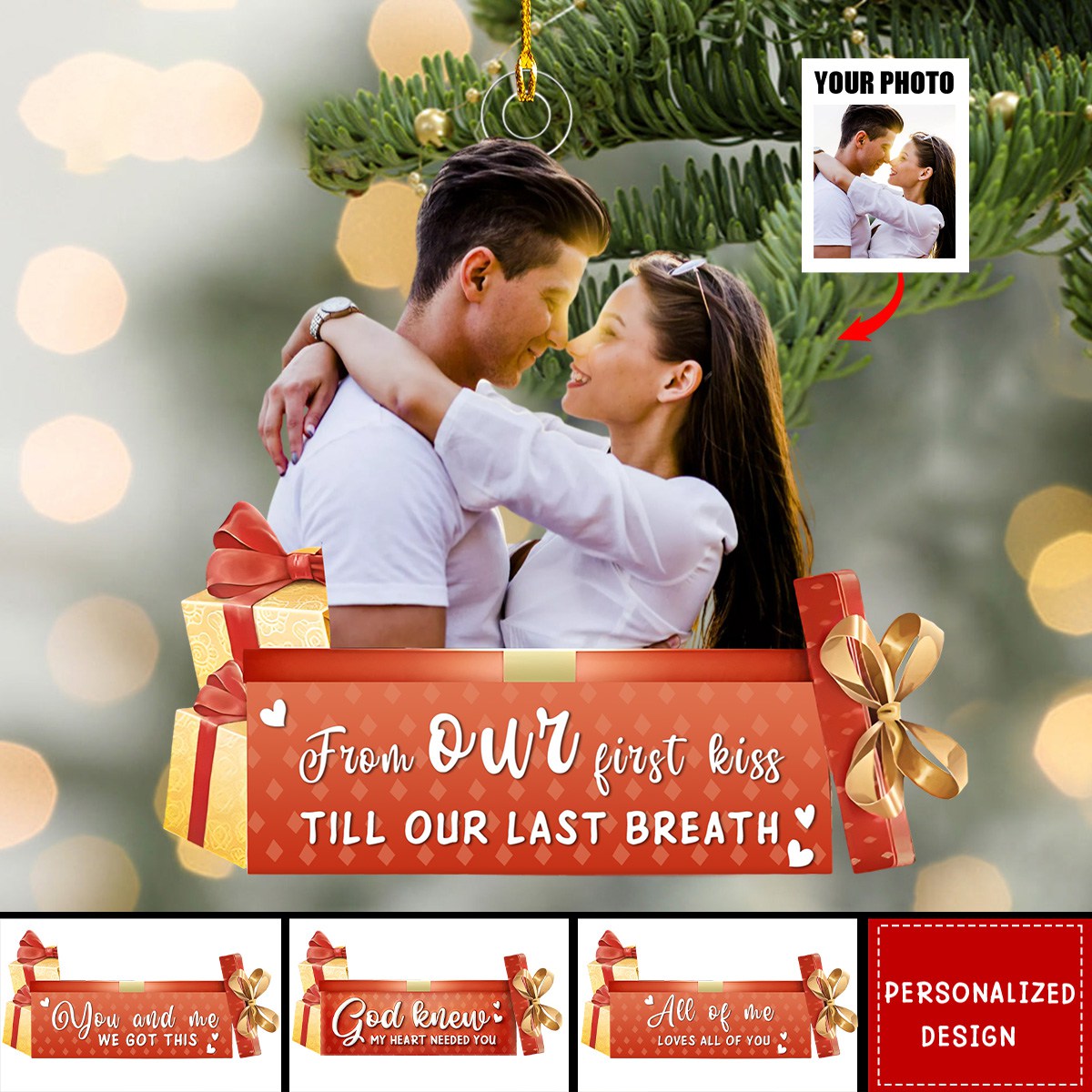 2024 New Release God Knew My Heart Needed You-Personalized Ornament-Christmas, Anniversary Gift For Couple, Wedding Couple