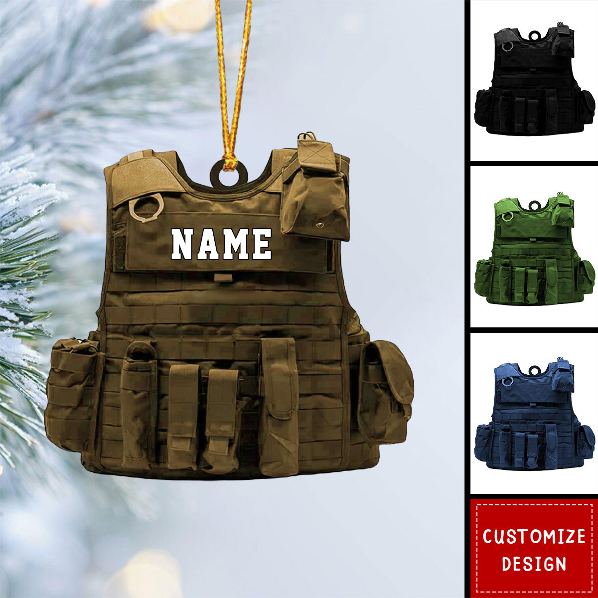 Personalized Bulletproof Police Vest Christmas Ornament-Gift for Police-2024 New Release