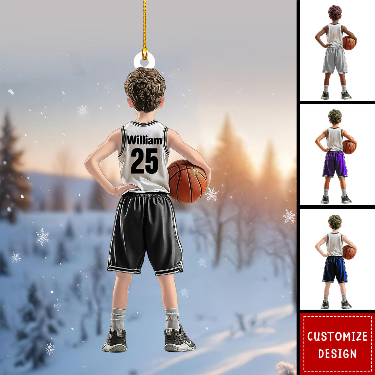 Personalized Kid Basketball Player Ornament - Gift For Basketball Young Lovers  - 2025 New Release
