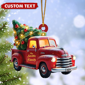 Personalized Red Truck Christmas Ornament-Gifts For Family-2024 New Release