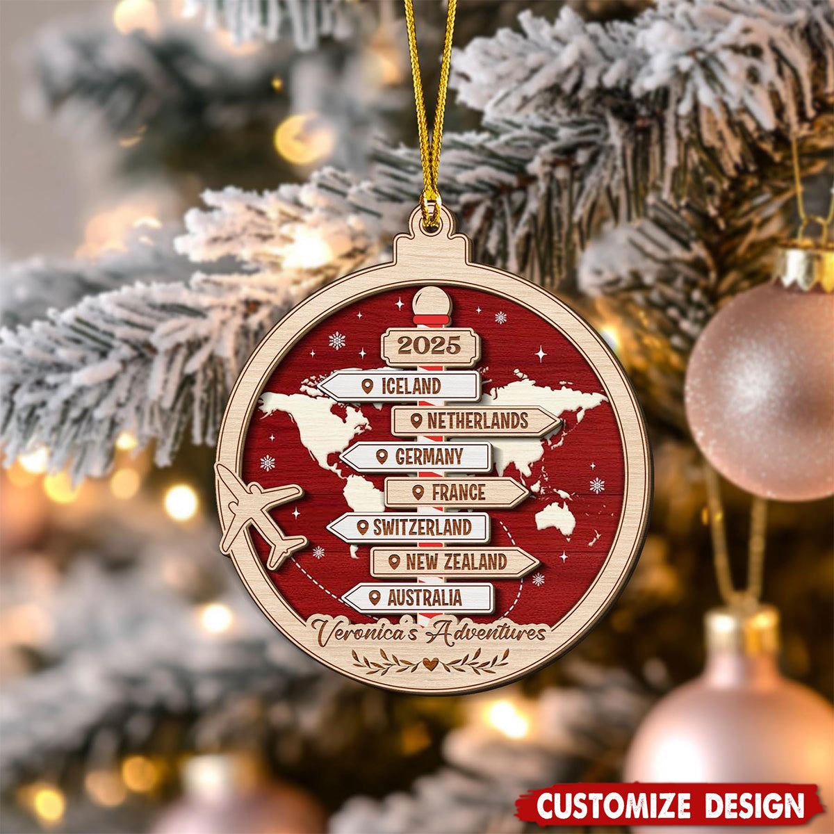 Adventure Is Worthwhile - Personalized Christmas Ornament