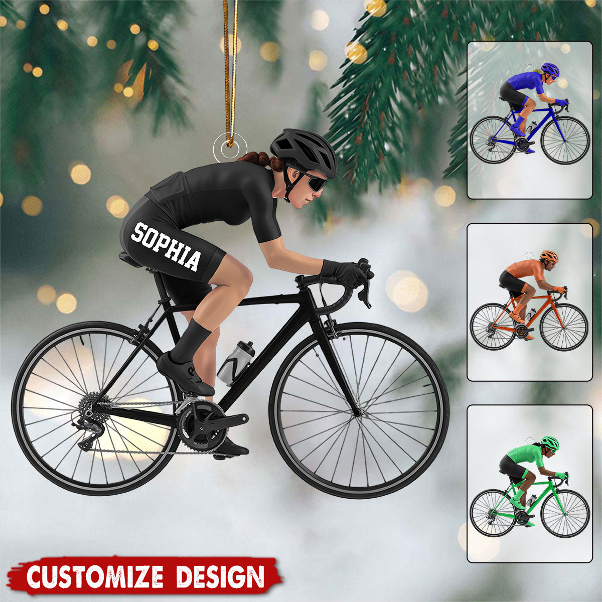 Personalized Road Bike Cyclist Christmas Ornament - Gift for Cycling Enthusiast And Cyclist