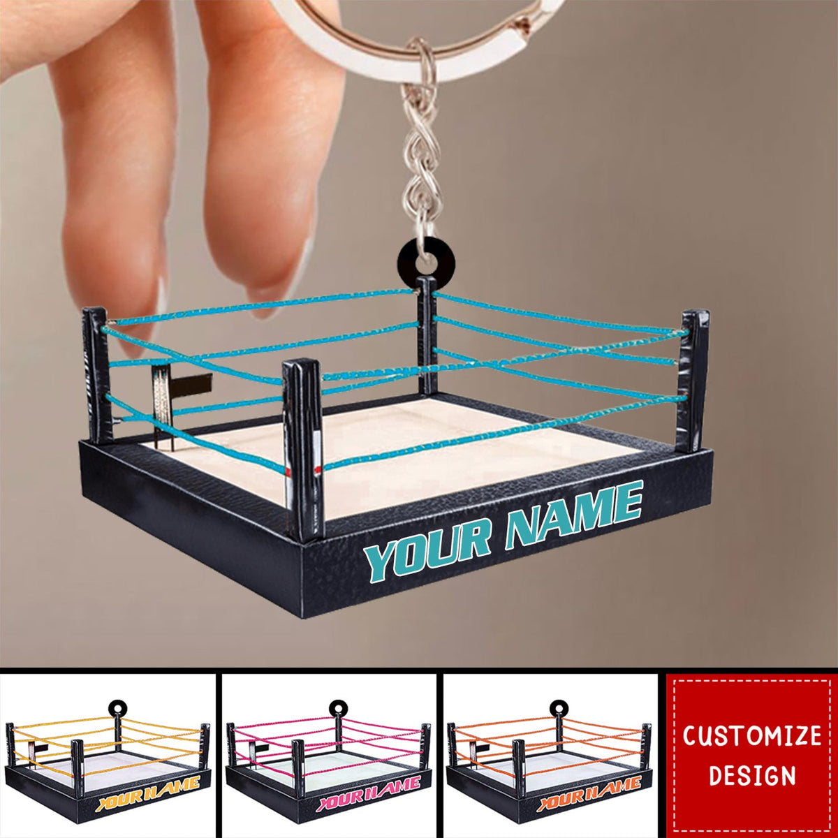 Personalized Wrestling Keychain, Gift For Wrestler
