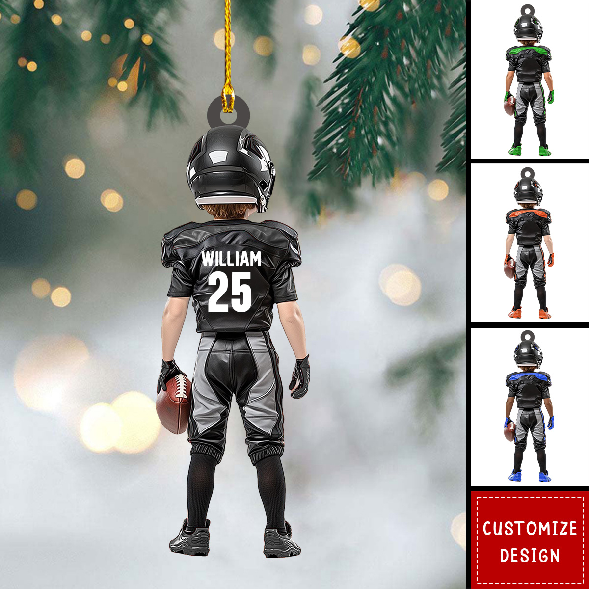 Global Shipping-Personalized Kid American Football Ornaments -Gifts For American Football Lovers - 2024 New Release