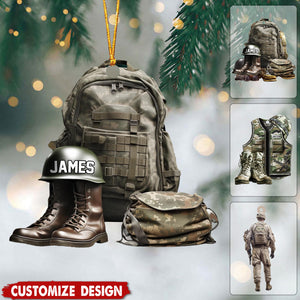 Personalized Military Uniform Acrylic Ornament - Christmas Gift For Veteran