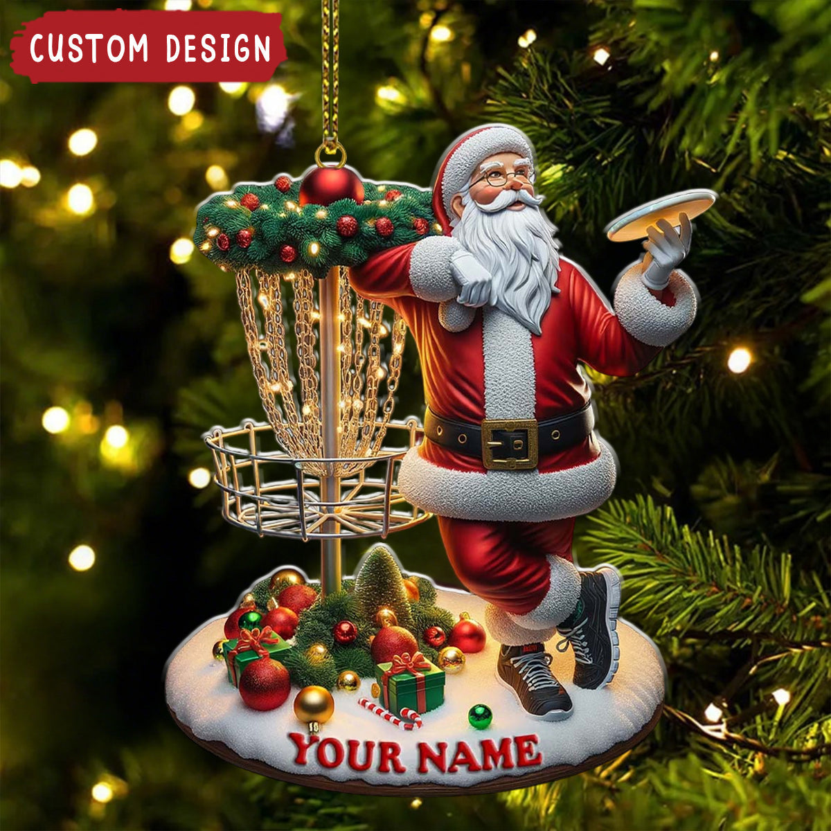 Custom Name Santa Ornament, Santa Christmas Gift