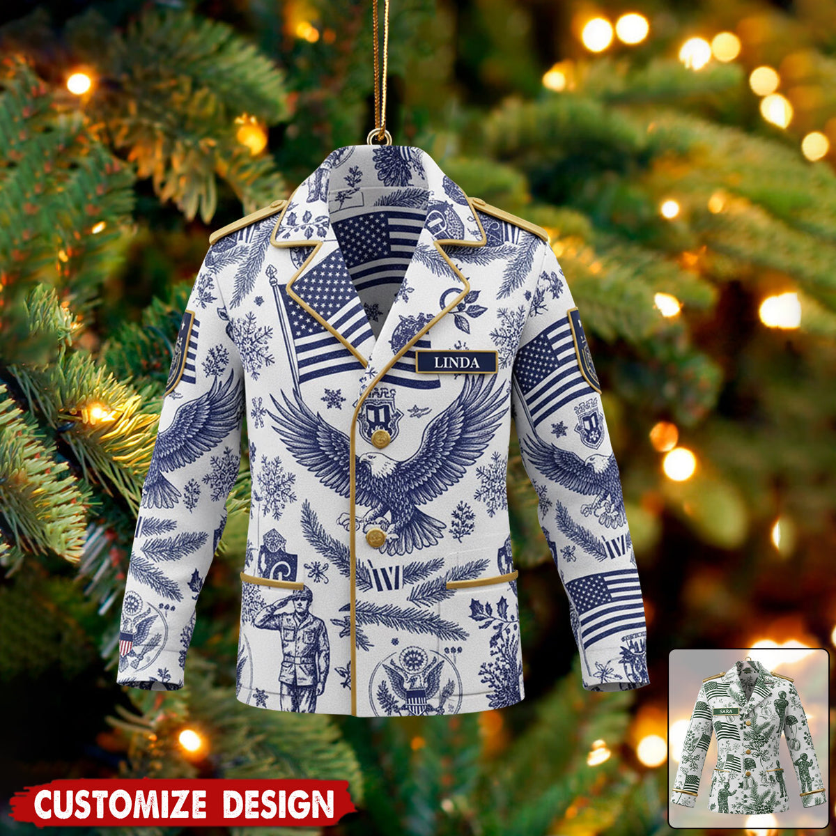 Personalized Military Uniform Ornament 2025 - Gift For Women Veterans