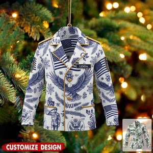 Personalized Military Uniform Ornament 2025 - Gift For Women Veterans