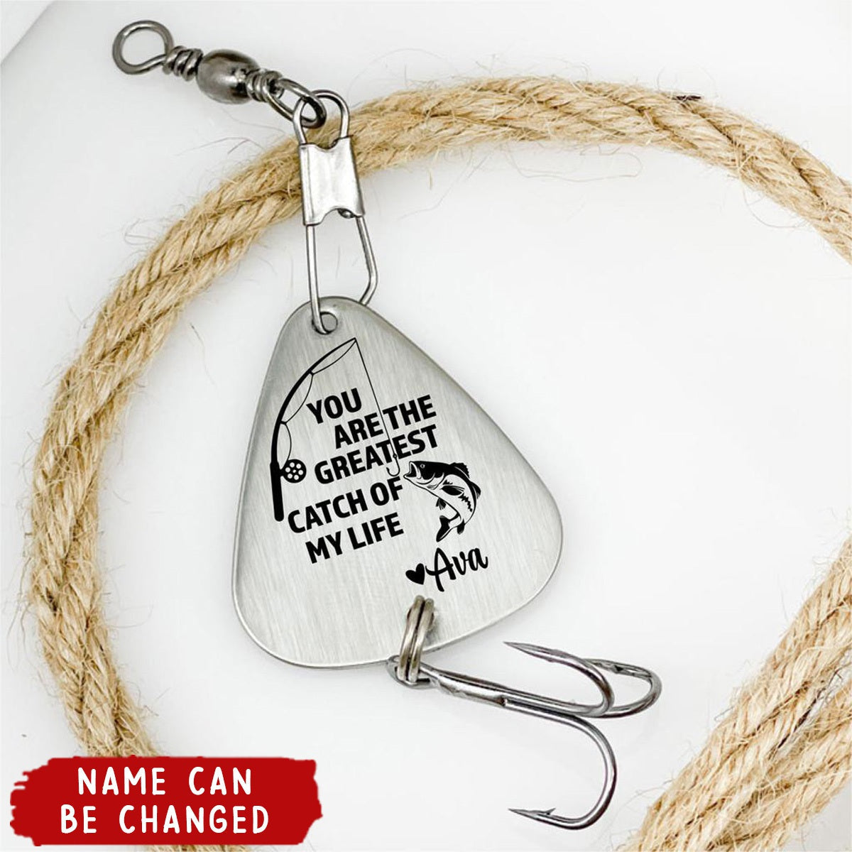 engraved fishing lure necklace You Are The Greatest Catch Of My Life This personalized touch transforms it into a unique keepsake Fishing Lure Necklaces