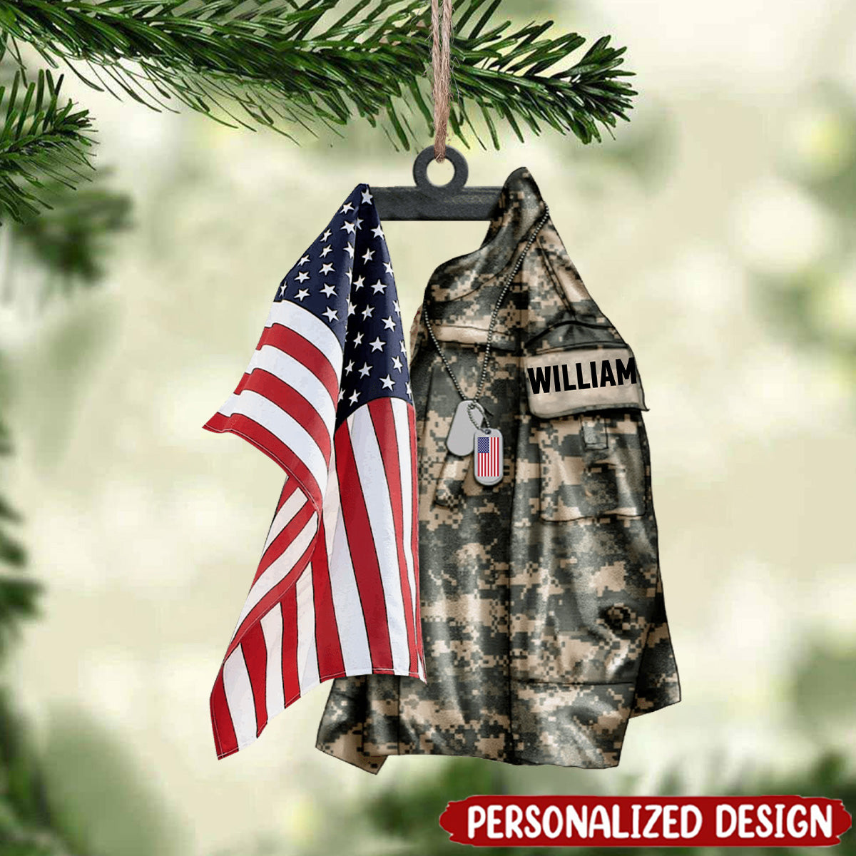 2025 New Release U.S Airforce/Navy/Army Hanging Ornament Christmas-Personalized Acrylic Ornament