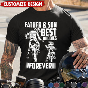 Father and Son Best Motocross Buddies Shirt - Birthday Fathers Day Biker Gift